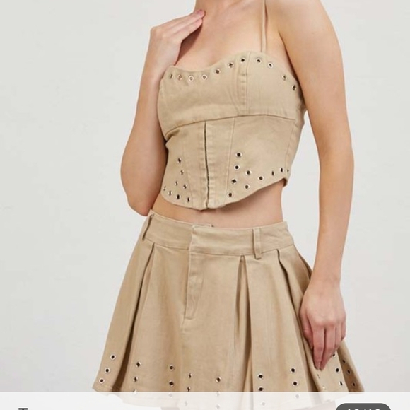 Better Be Two Piece Skirt And Crop TopTan Top Set - Picture 2 of 5